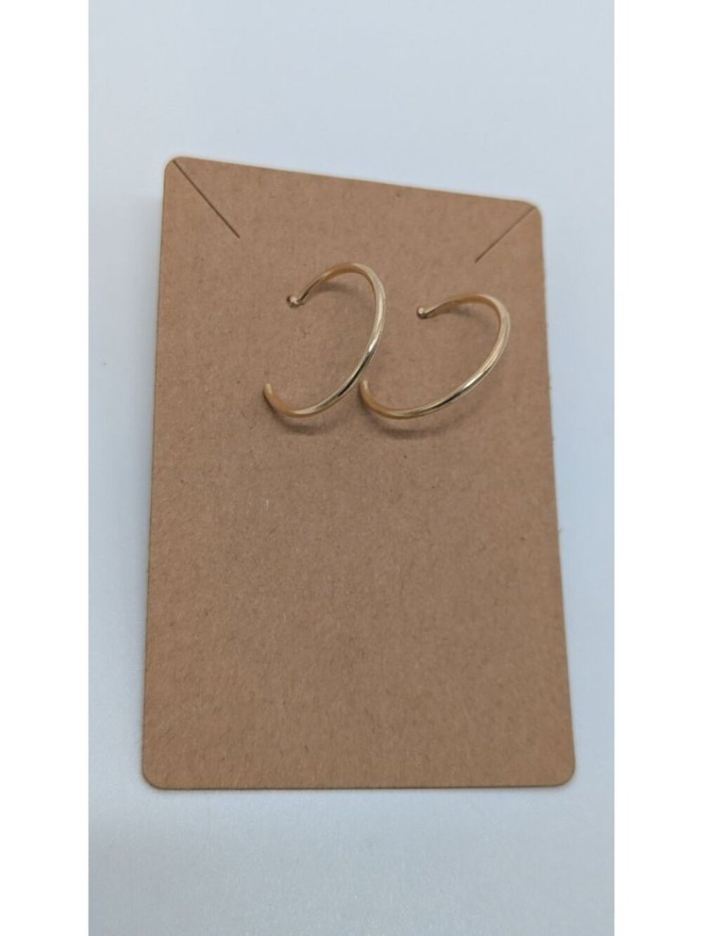 Vintage Gold-Tone Thin Stud Back Hoop Earrings